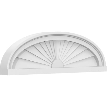 Ekena Millwork Elliptical Sunburst Architectural Grade PVC Pediment, 26"W x 7-1/2"H x 2"P PEDPS026X075ELL01